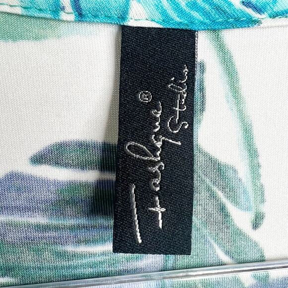 FASHQUE STUDIO Tropical Leaf Print Short Sleeve T-Shirt Dress Quick Dry Size M - Picture 5 of 9